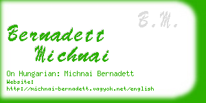 bernadett michnai business card